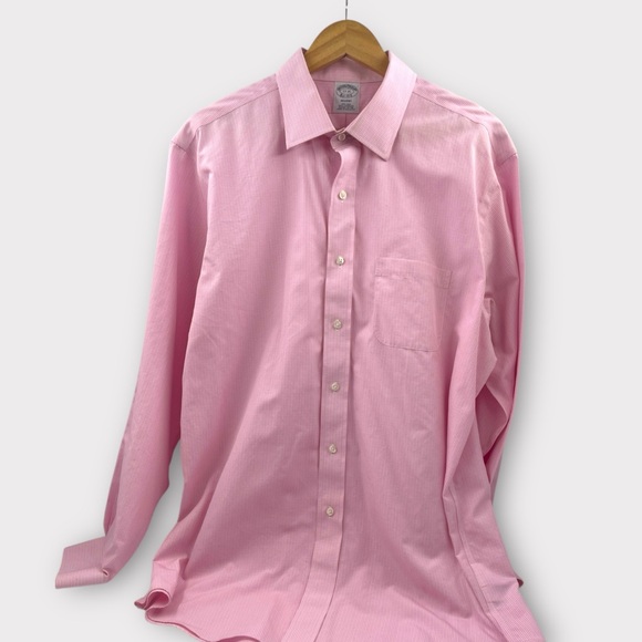 Brooks Brothers Light Pink Mini Gingham Dress Shirt 17-35 Men’s - Picture 1 of 8